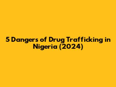 5 Dangers of Drug Trafficking in Nigeria (2024)