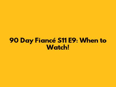 90 Day Fiancé S11 E9: When to Watch!