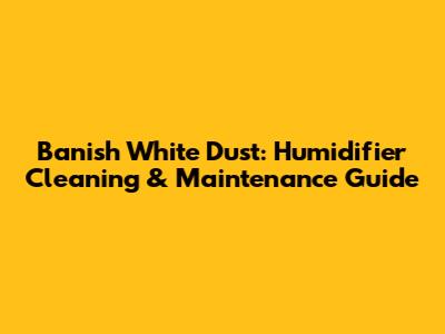 Banish White Dust: Humidifier Cleaning & Maintenance Guide