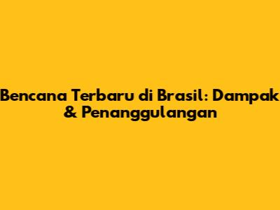 Bencana Terbaru di Brasil: Dampak & Penanggulangan