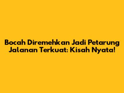 Bocah Diremehkan Jadi Petarung Jalanan Terkuat: Kisah Nyata!