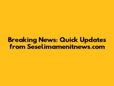 Breaking News: Quick Updates from Seselimamenitnews.com