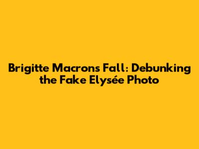 Brigitte Macron's Fall: Debunking the Fake Elysée Photo