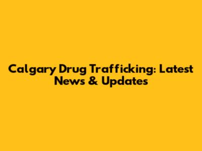 Calgary Drug Trafficking: Latest News & Updates