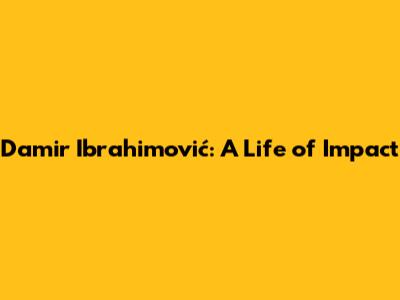 Damir Ibrahimović: A Life of Impact