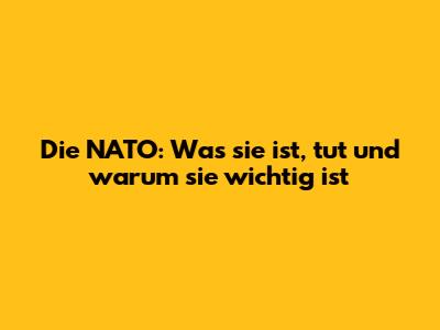 Die NATO: Was sie ist, tut und warum sie wichtig ist