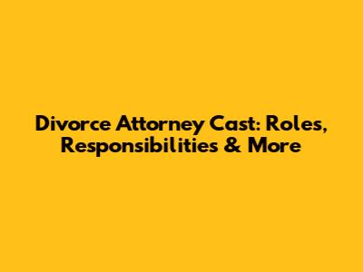 Divorce Attorney Cast: Roles, Responsibilities & More