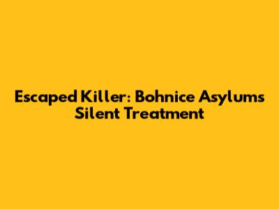Escaped Killer: Bohnice Asylum's Silent Treatment
