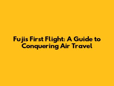 Fuji's First Flight: A Guide to Conquering Air Travel