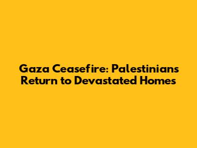 Gaza Ceasefire: Palestinians Return to Devastated Homes
