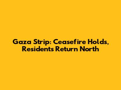 Gaza Strip: Ceasefire Holds, Residents Return North