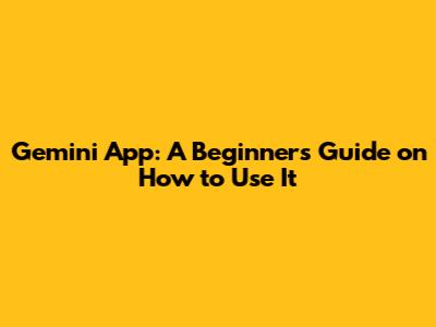 Gemini App: A Beginner's Guide on How to Use It
