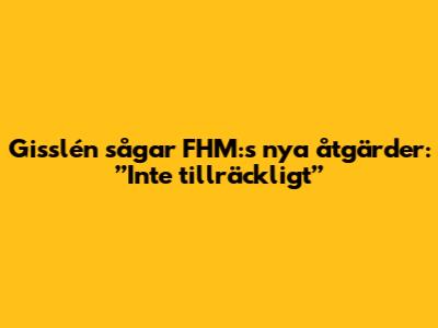 Gisslén sågar FHM:s nya åtgärder: ”Inte tillräckligt”