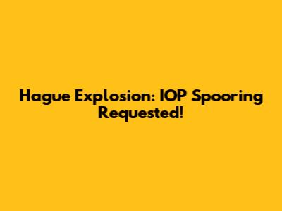 Hague Explosion: IOP Spooring Requested!