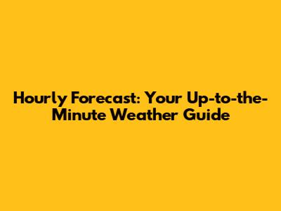 Hourly Forecast: Your Up-to-the-Minute Weather Guide