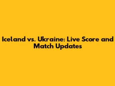 Iceland vs. Ukraine: Live Score and Match Updates