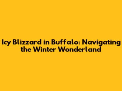 Icy Blizzard in Buffalo: Navigating the Winter Wonderland