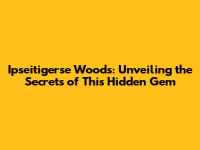 Ipseitigerse Woods: Unveiling the Secrets of This Hidden Gem