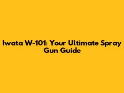 Iwata W-101: Your Ultimate Spray Gun Guide