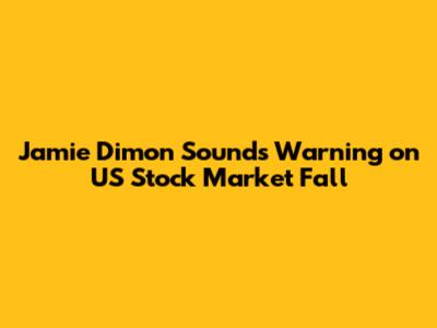 Jamie Dimon Sounds Warning on US Stock Market Fall