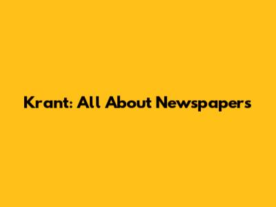 Krant: All About Newspapers