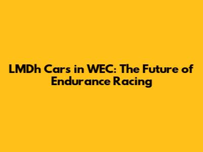 LMDh Cars in WEC: The Future of Endurance Racing