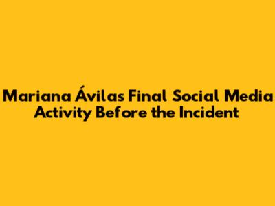 Mariana Ávila's Final Social Media Activity Before the Incident