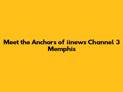 Meet the Anchors of iinews Channel 3 Memphis