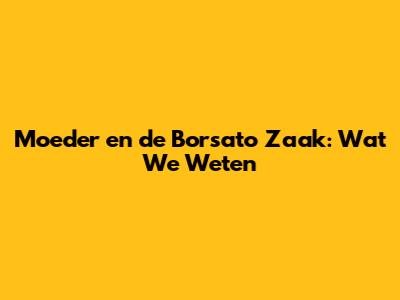 Moeder en de Borsato Zaak: Wat We Weten