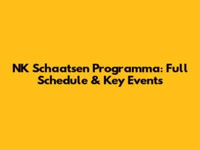 NK Schaatsen Programma: Full Schedule & Key Events