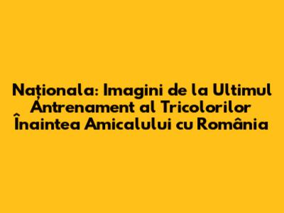 Naționala: Imagini de la Ultimul Antrenament al Tricolorilor Înaintea Amicalului cu România