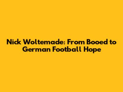 Nick Woltemade: From Booed to German Football Hope