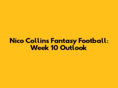 Nico Collins Fantasy Football: Week 10 Outlook