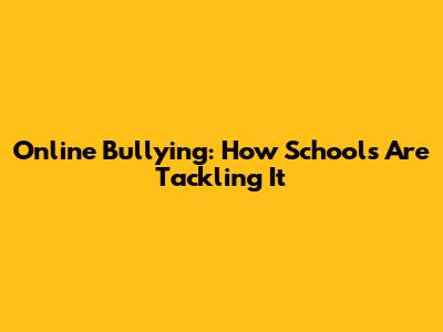 Online Bullying: How Schools Are Tackling It
