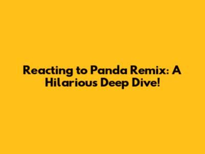 Reacting to Panda Remix: A Hilarious Deep Dive!