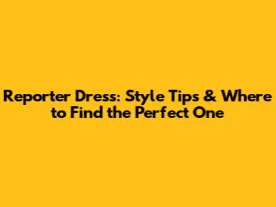 Reporter Dress: Style Tips & Where to Find the Perfect One