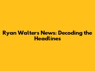 Ryan Walters News: Decoding the Headlines