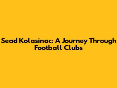 Sead Kolasinac: A Journey Through Football Clubs