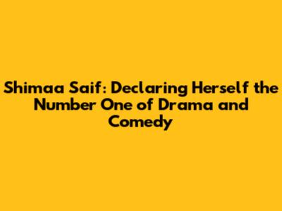 Shimaa Saif: Declaring Herself the 'Number One' of Drama and Comedy