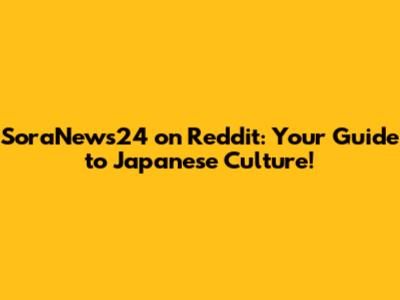 SoraNews24 on Reddit: Your Guide to Japanese Culture!
