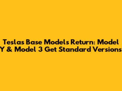 Tesla's Base Models Return: Model Y & Model 3 Get Standard Versions