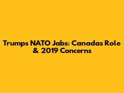 Trump's NATO Jabs: Canada's Role & 2019 Concerns