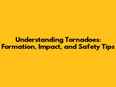 Understanding Tornadoes: Formation, Impact, and Safety Tips