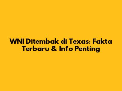 WNI Ditembak di Texas: Fakta Terbaru & Info Penting