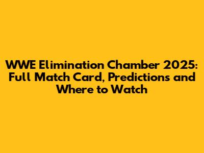 WWE Elimination Chamber 2025: Full Match Card, Predictions and Where to Watch