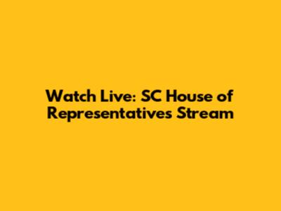 Watch Live: SC House of Representatives Stream