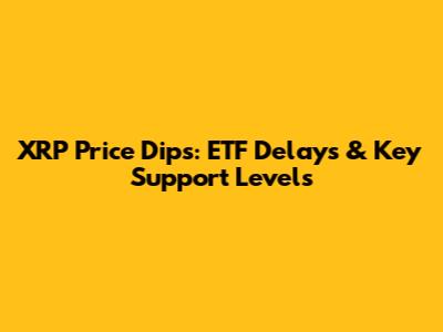 XRP Price Dips: ETF Delays & Key Support Levels