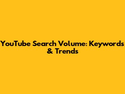 YouTube Search Volume: Keywords & Trends