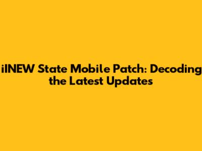 iINEW State Mobile Patch: Decoding the Latest Updates
